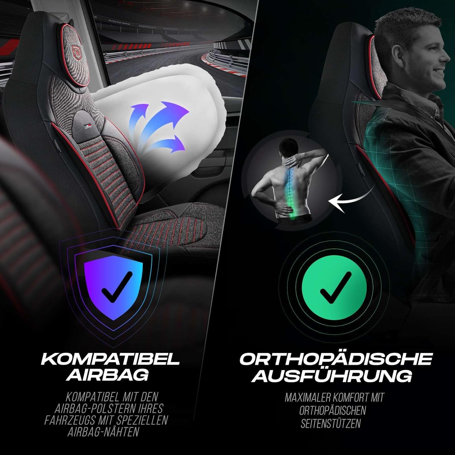 Enzo Autositzbezüge für Jeep Commander, Leinen