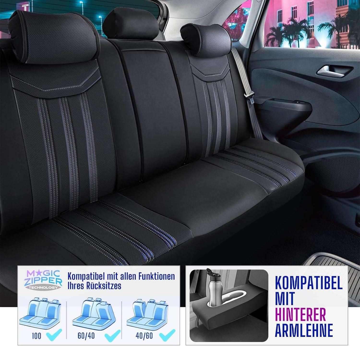 Miami Autositzbezüge für Opel Ampera, Leder