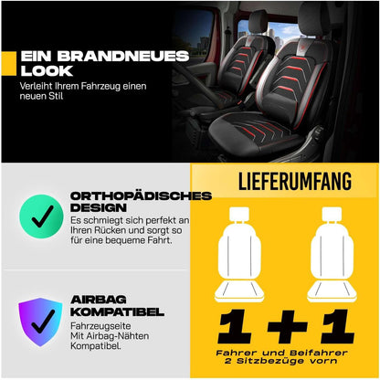Autositzbezüge Universal 1+1 für FIAT Ducato (2014-2026), Leinen