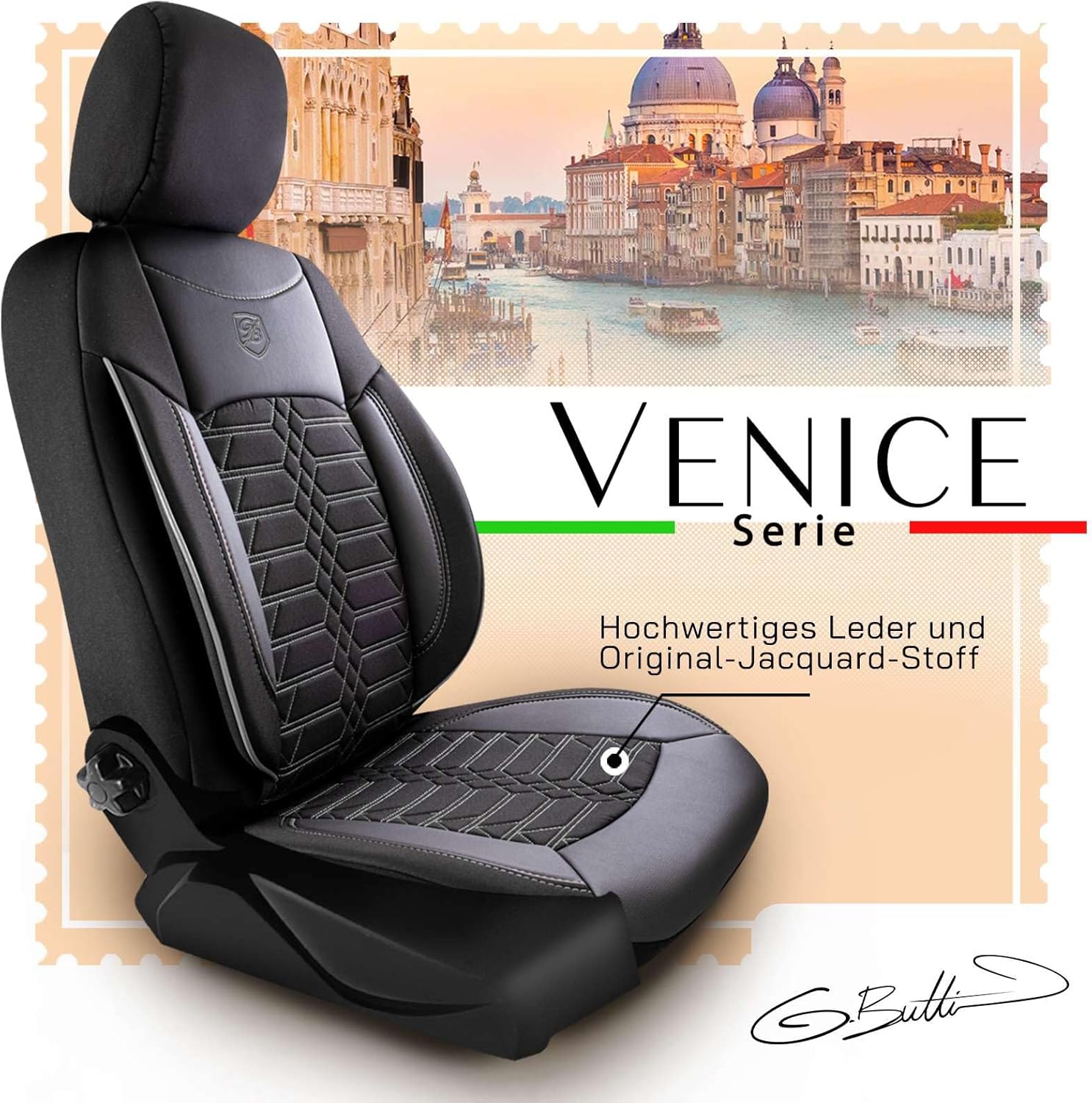 Venice Autositzbezüge für Renault Clio, Jacquard Sitzauflage