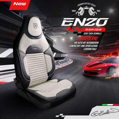 Enzo Autositzbezüge für Kia Carens, Leinen