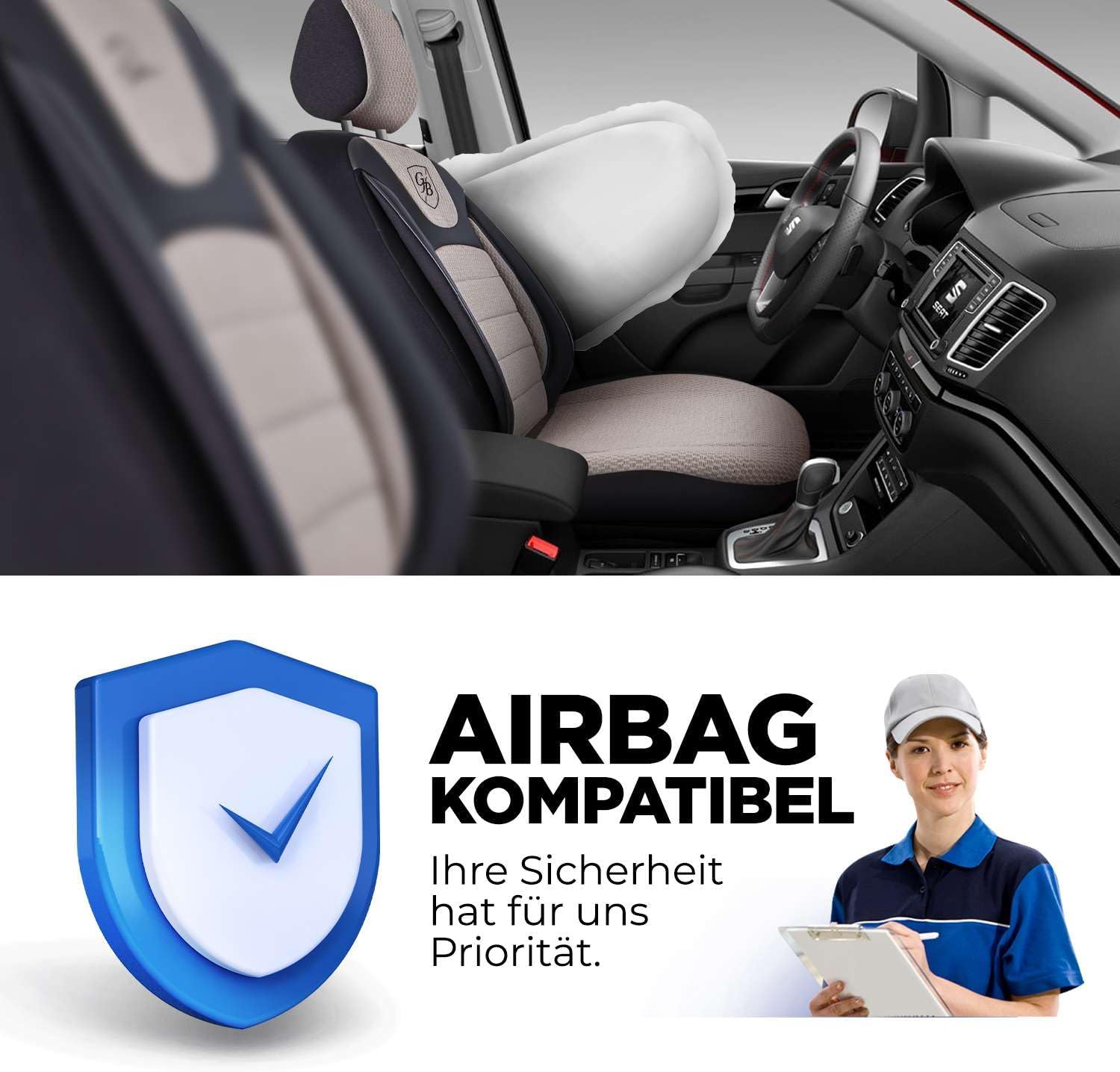 Prestij Autositzbezüge für Fiat Fiorino, Webstoff