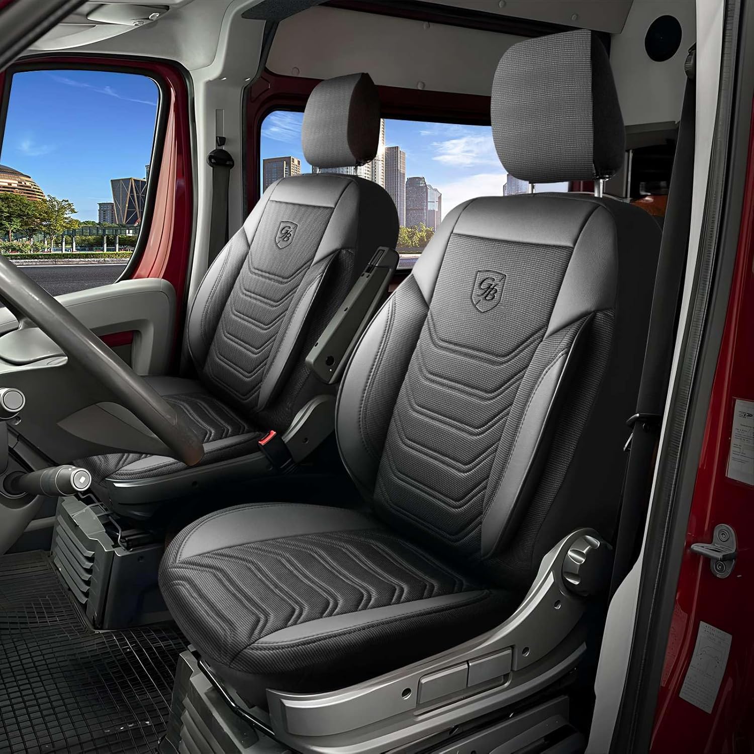 Autositzbezüge Universal 1+1 für FIAT Ducato (2014-2026), Piqué-Stoff