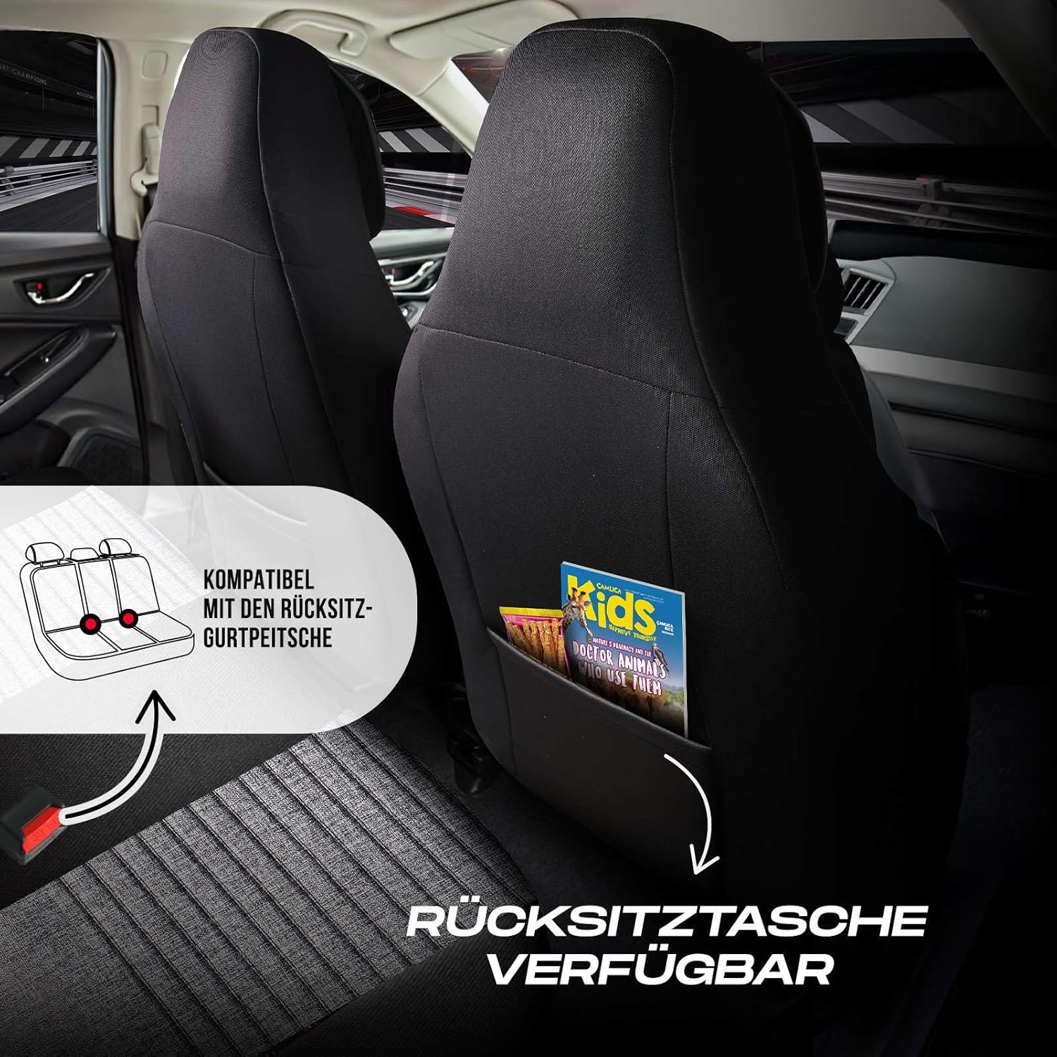 Enzo Autositzbezüge für Mazda 2, Leinen