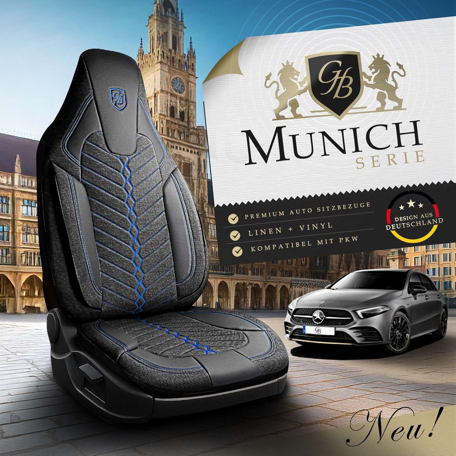 Munich Autositzbezüge für Opel Mokka, Leinen