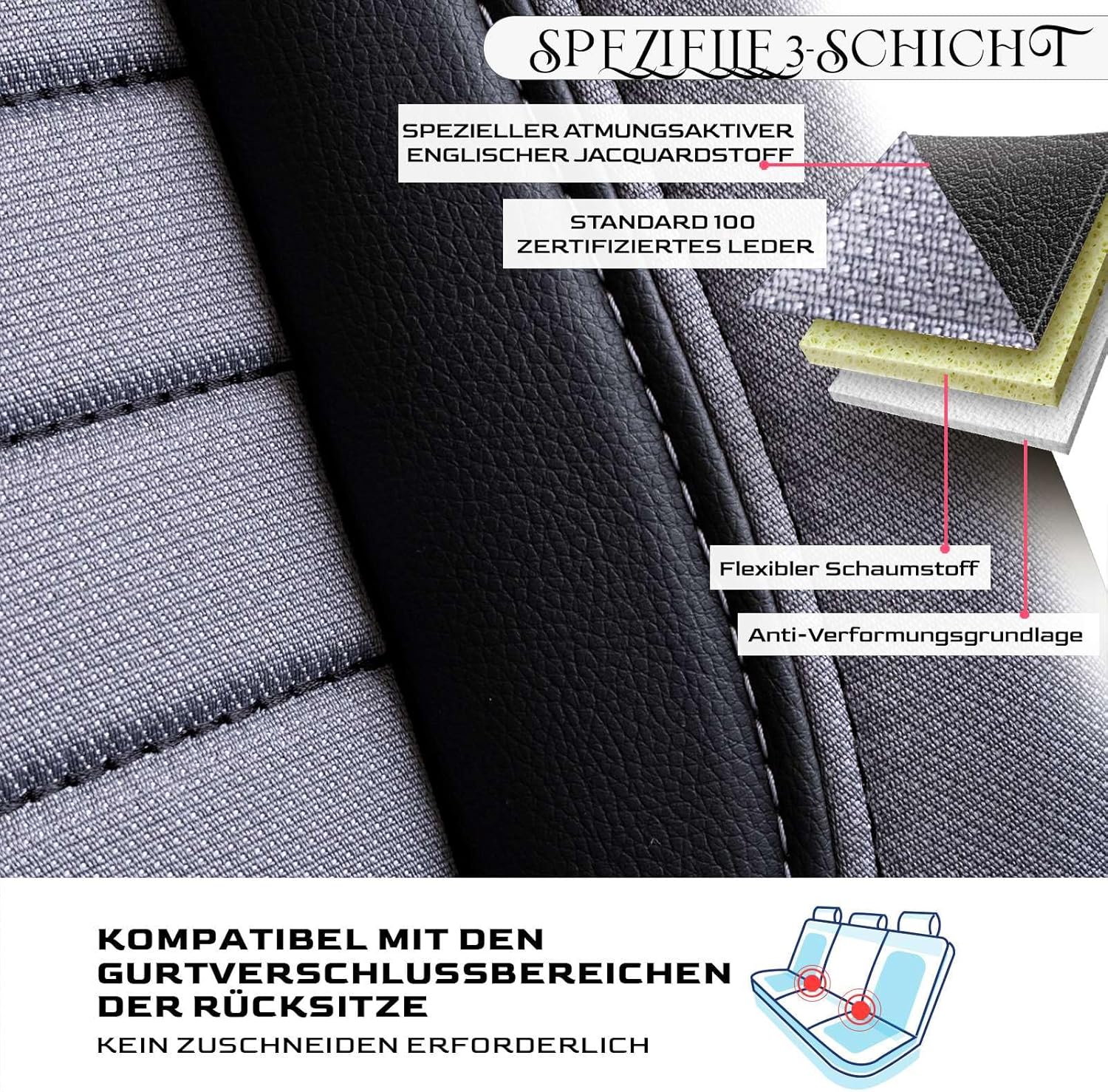 Londra Autositzbezüge für Mazda 3, Jacquard Sitzauflage