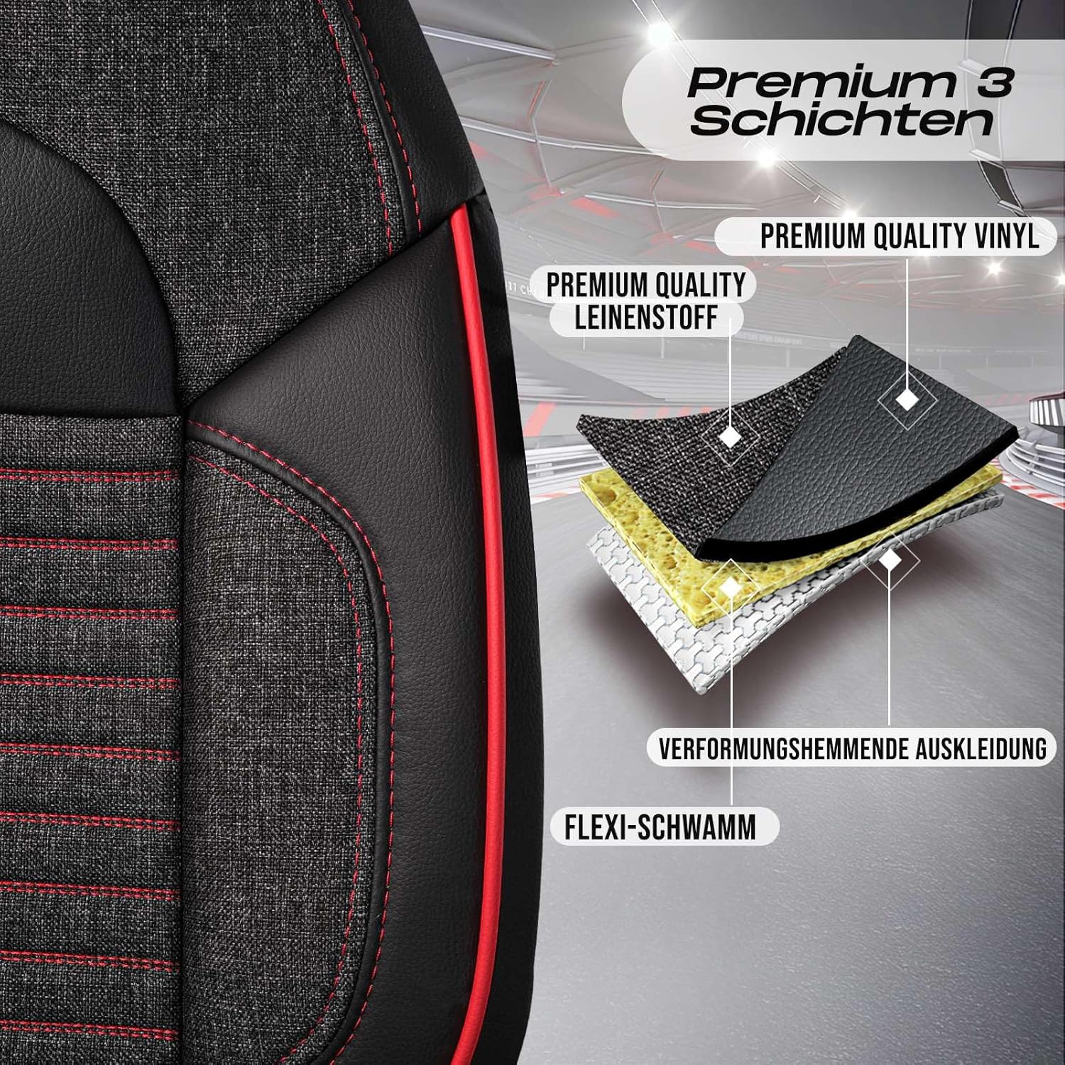 Enzo Autositzbezüge für Volvo S80, Leinen