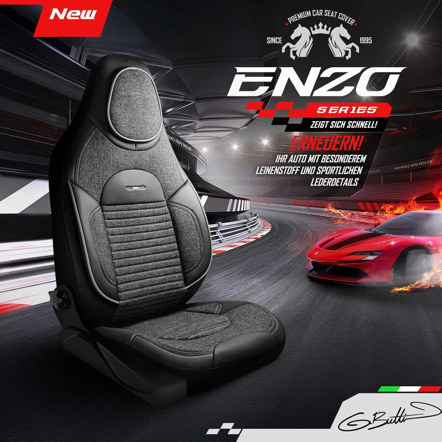 Enzo Autositzbezüge für Mercedes Benz 190, Leinen