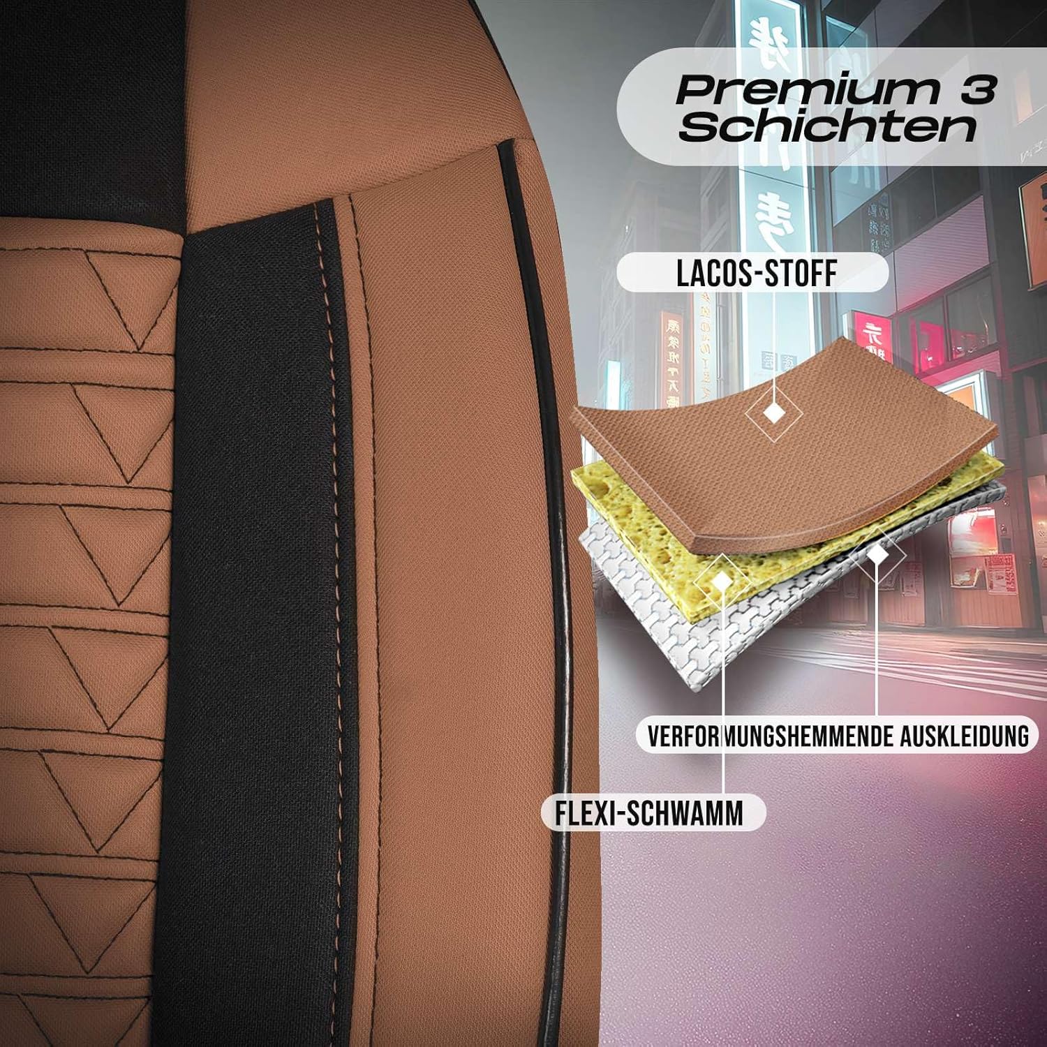 Polygon Autositzbezüge für Jaguar S-Type, Lacoste-Stoff