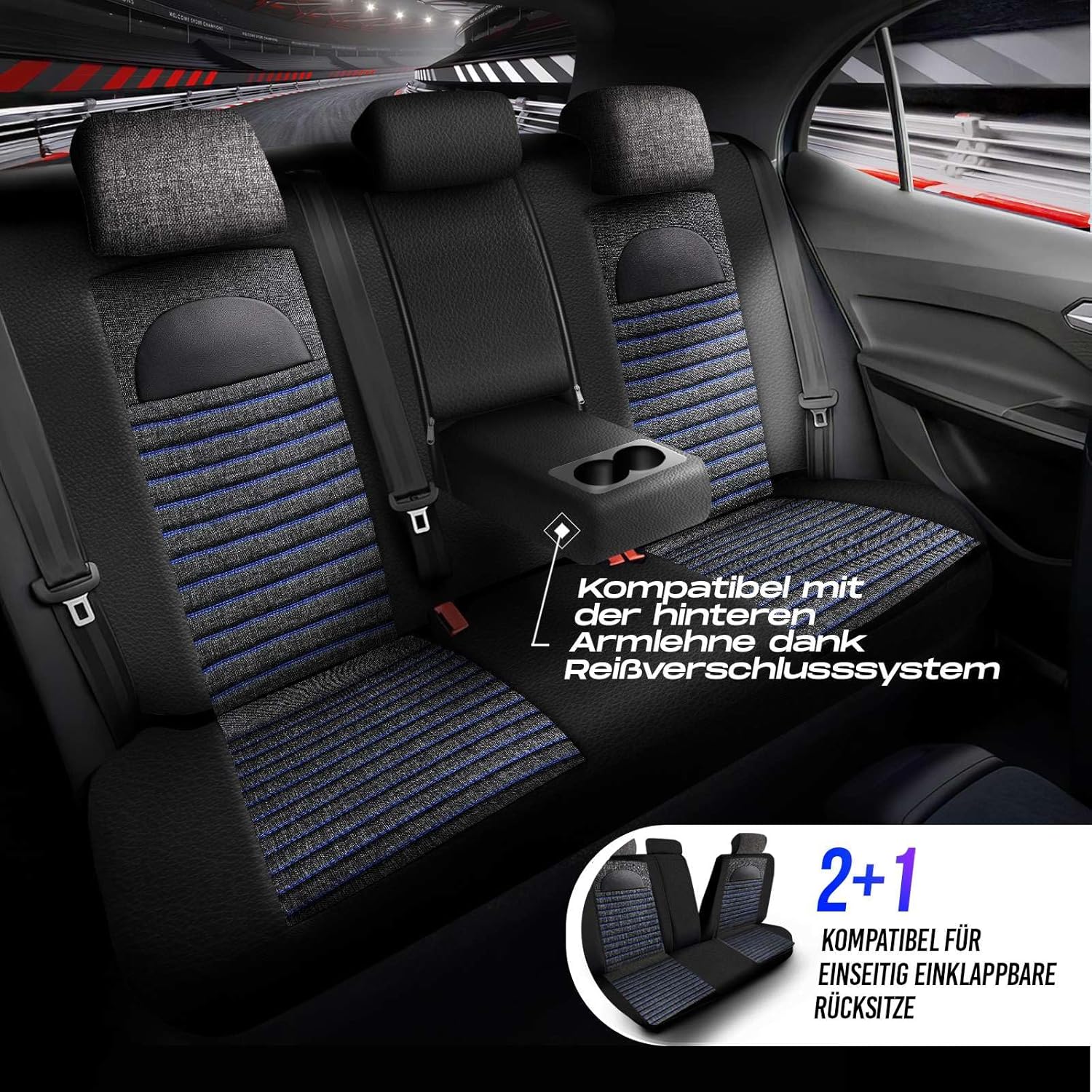 Enzo Autositzbezüge für Toyota Avensis, Leinen