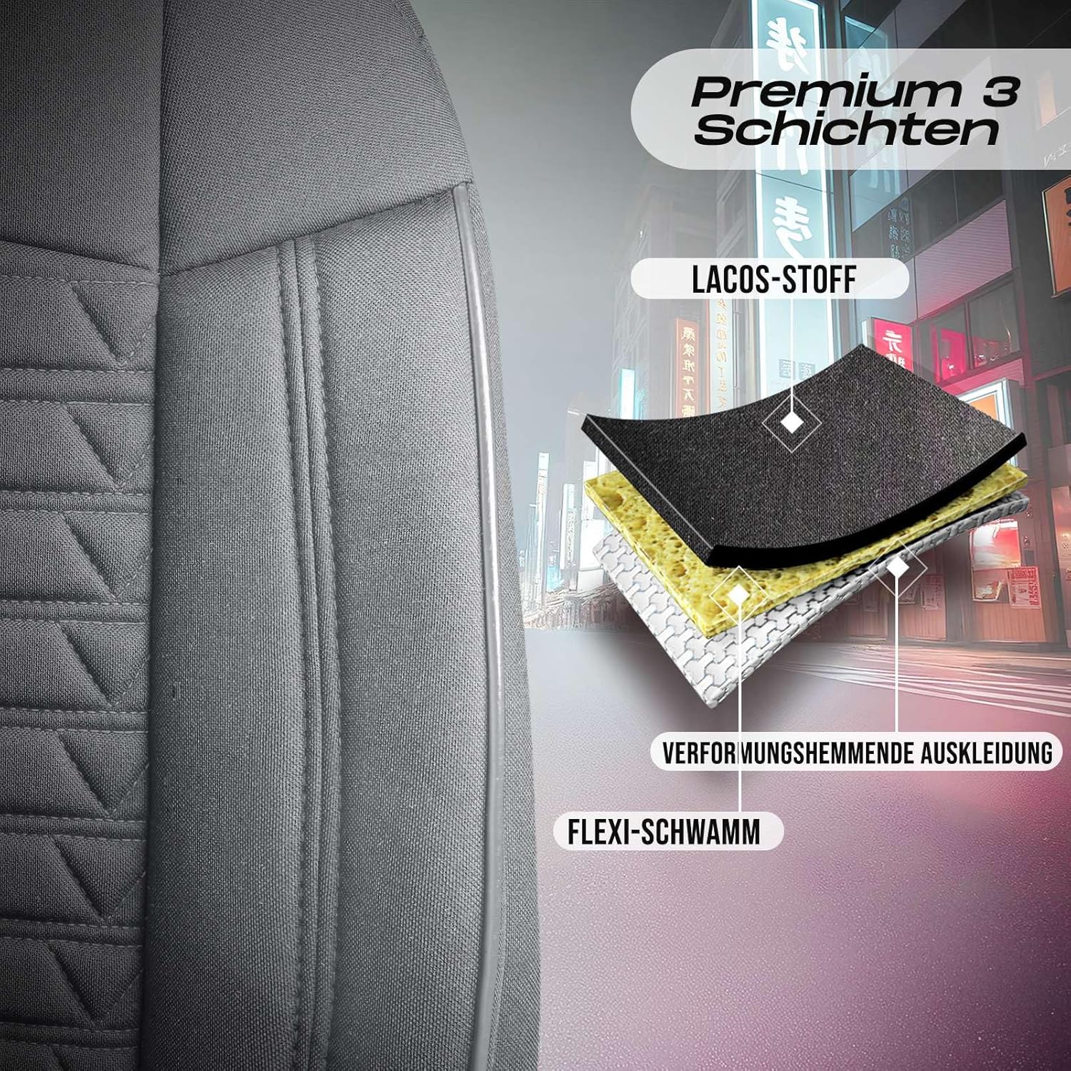 Polygon Autositzbezüge für Jeep Patriot, Lacoste-Stoff