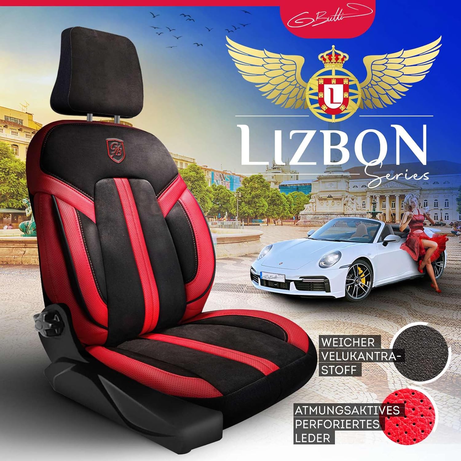 Lizbon Autositzbezüge für Mercedes Benz 190, Alcantara
