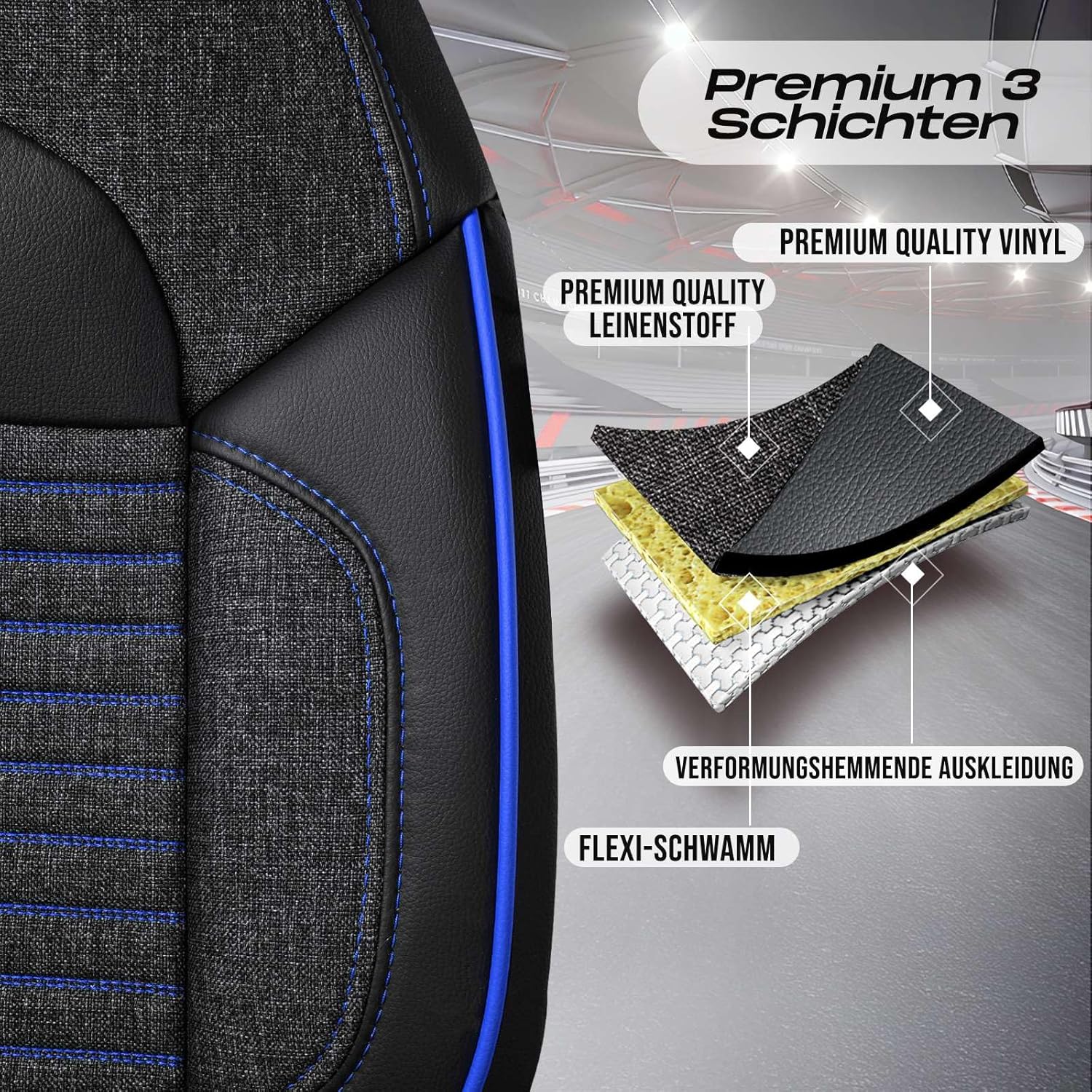 Enzo Autositzbezüge für VW Arteon, Leinen