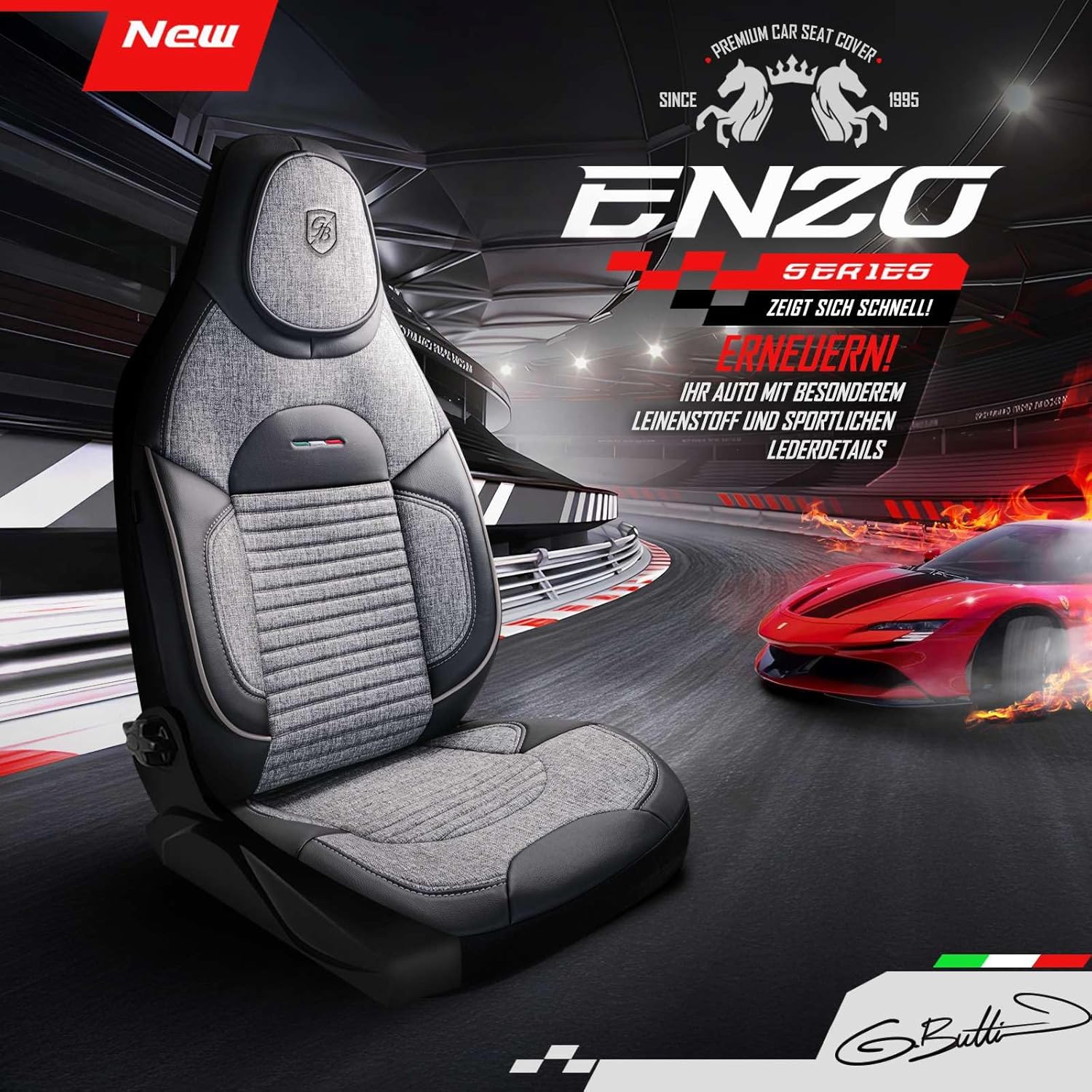 Enzo Autositzbezüge für Volvo V90, Leinen