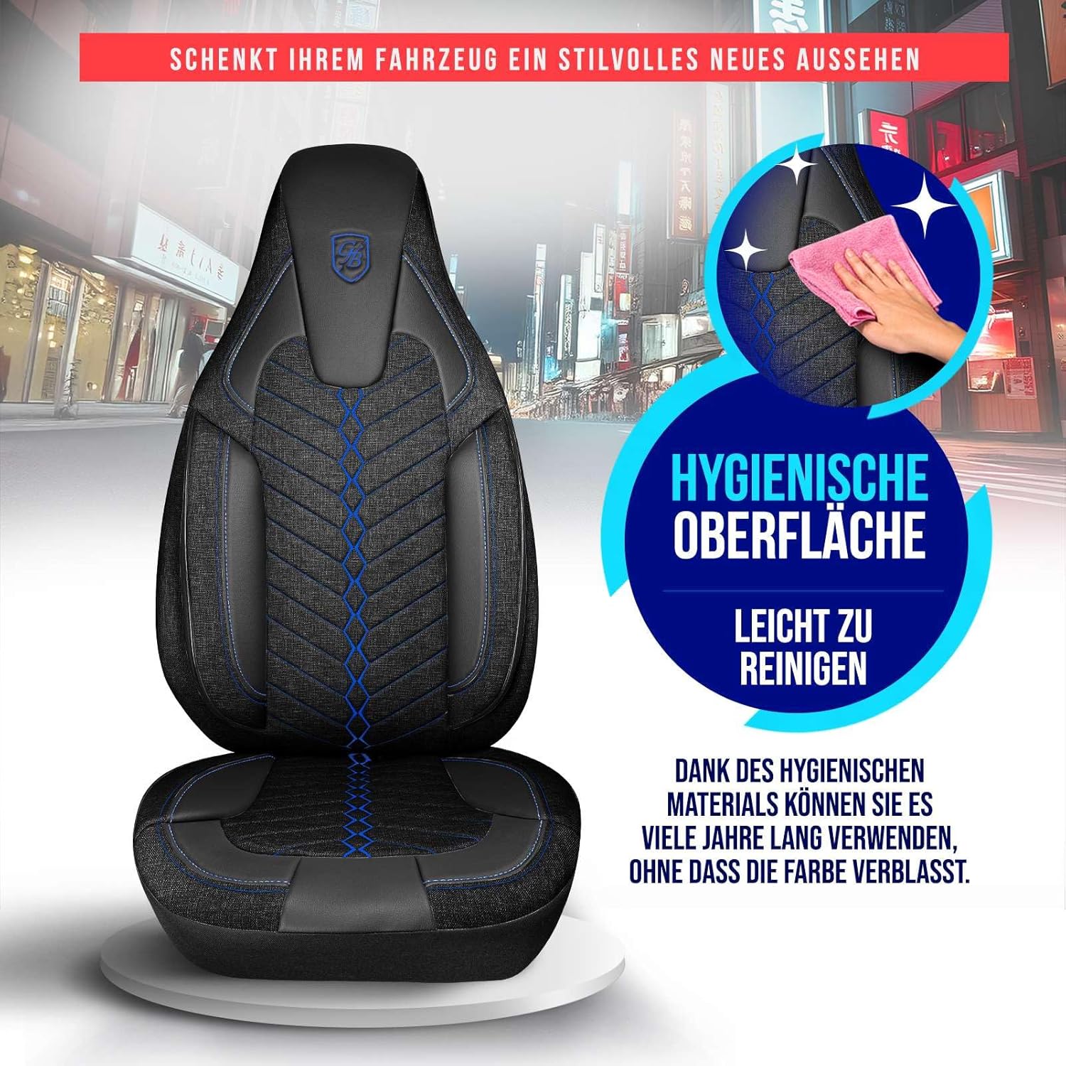 Munich Autositzbezüge für Hyundai i20, Leinen