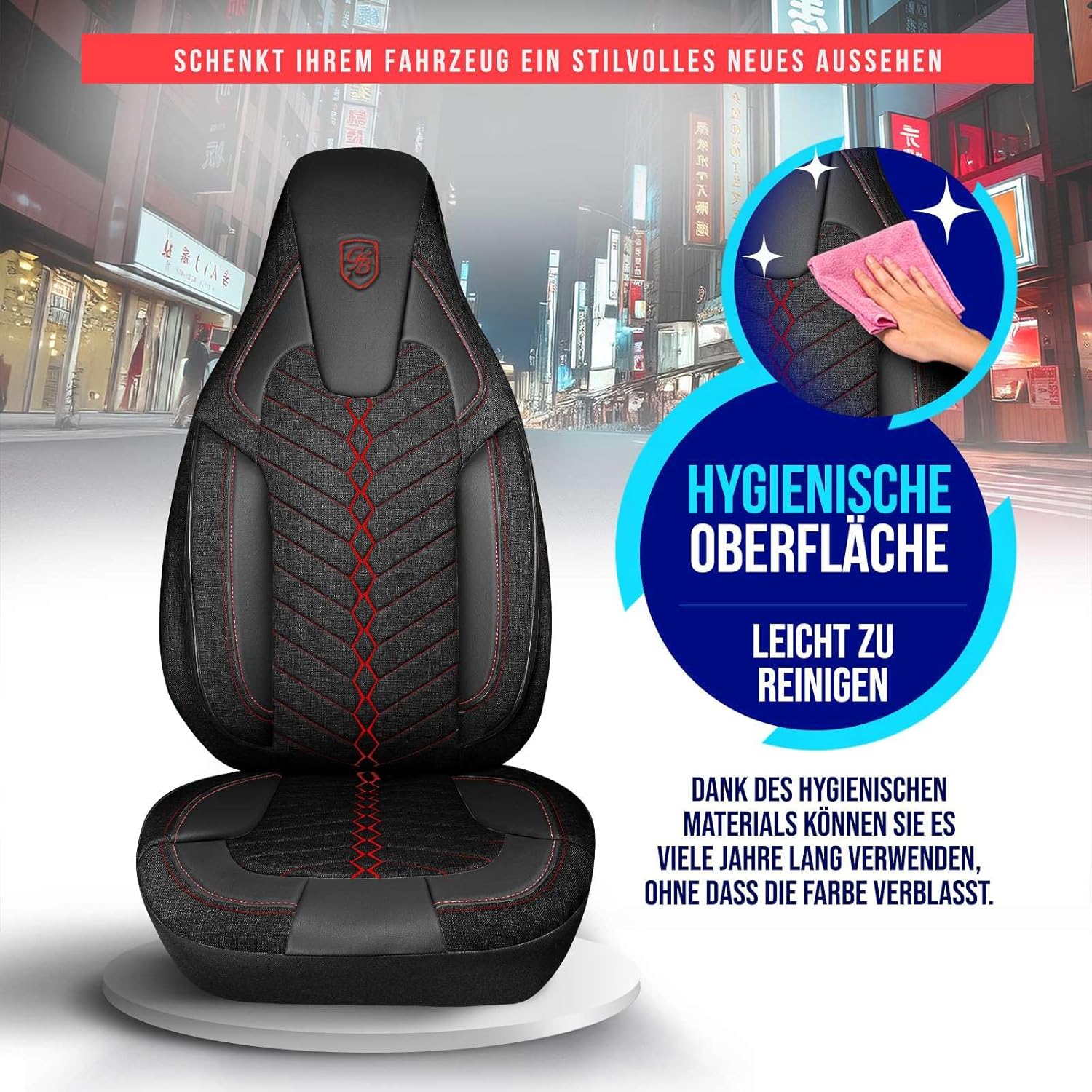 Munich Autositzbezüge für Peugeot 206, Leinen