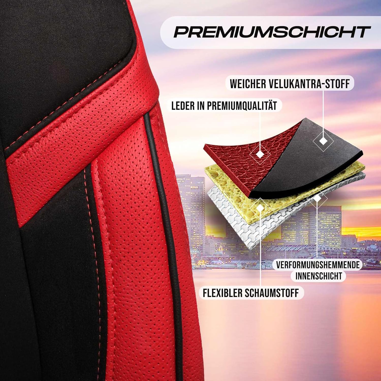 Lizbon Autositzbezüge für Subaru Forester, Alcantara