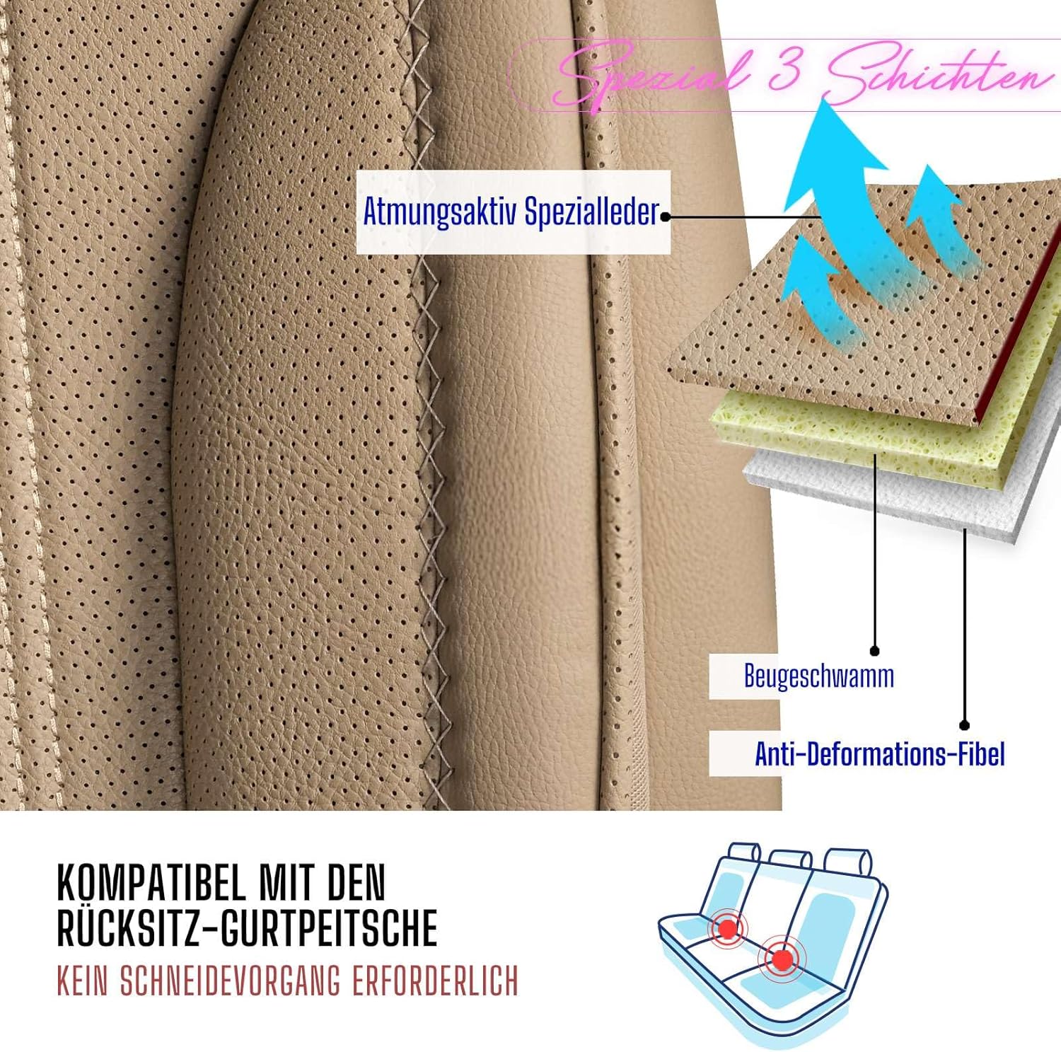 Miami Autositzbezüge für Land Rover Range Rover Sport, Leder