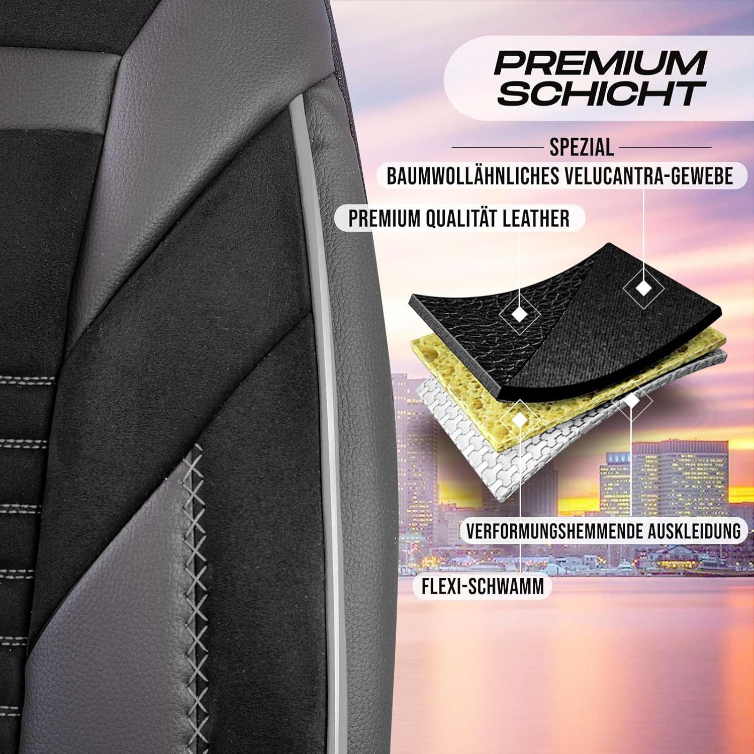 Boston Autositzbezüge für Jaguar XF, Velours