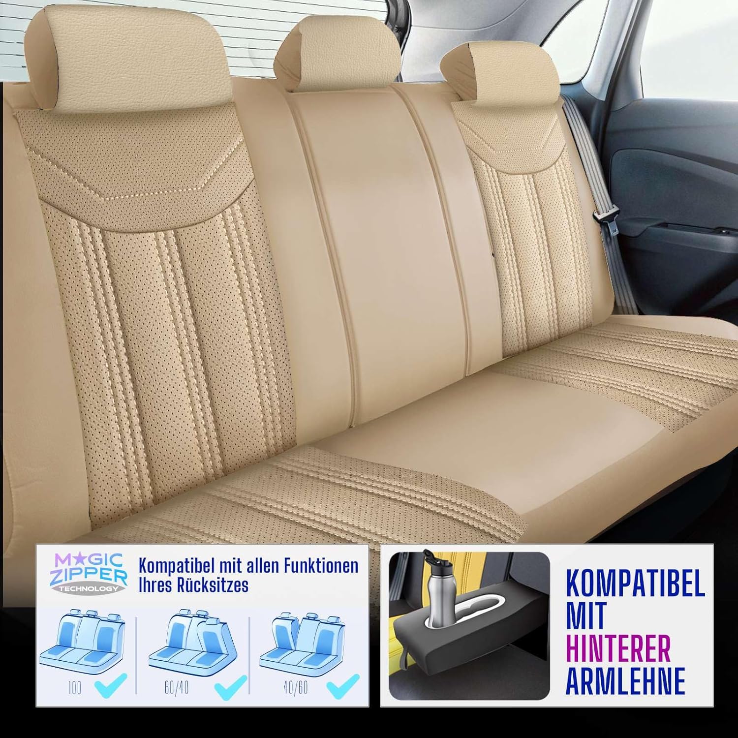 Miami Autositzbezüge für Ford S-Max, Leder