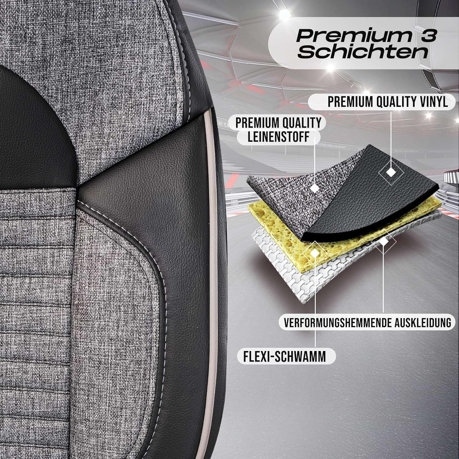 Enzo Autositzbezüge für Land Rover Range Rover Velar, Leinen