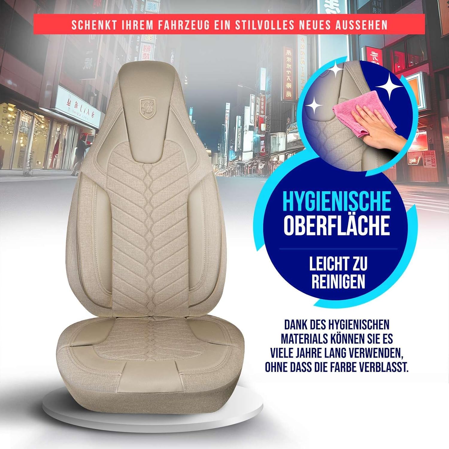 Munich Autositzbezüge für Fiat Punto, Leinen