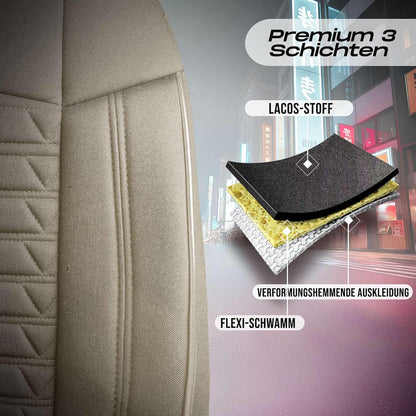 Polygon Autositzbezüge für VW Caddy, Lacoste-Stoff