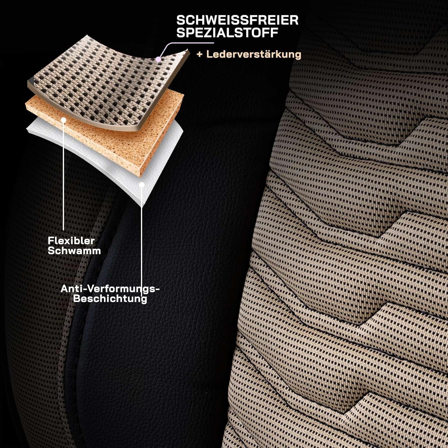 Paris Autositzbezüge für Hyundai Santa Fe, Piqué-Stoff