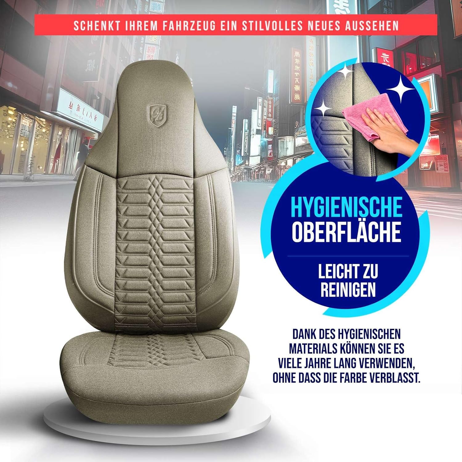 Polygon Autositzbezüge für Fiat Ulysse, Lacoste-Stoff