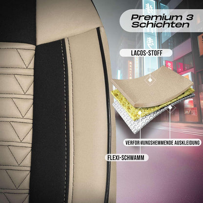 Polygon Autositzbezüge für Subaru Justy, Lacoste-Stoff