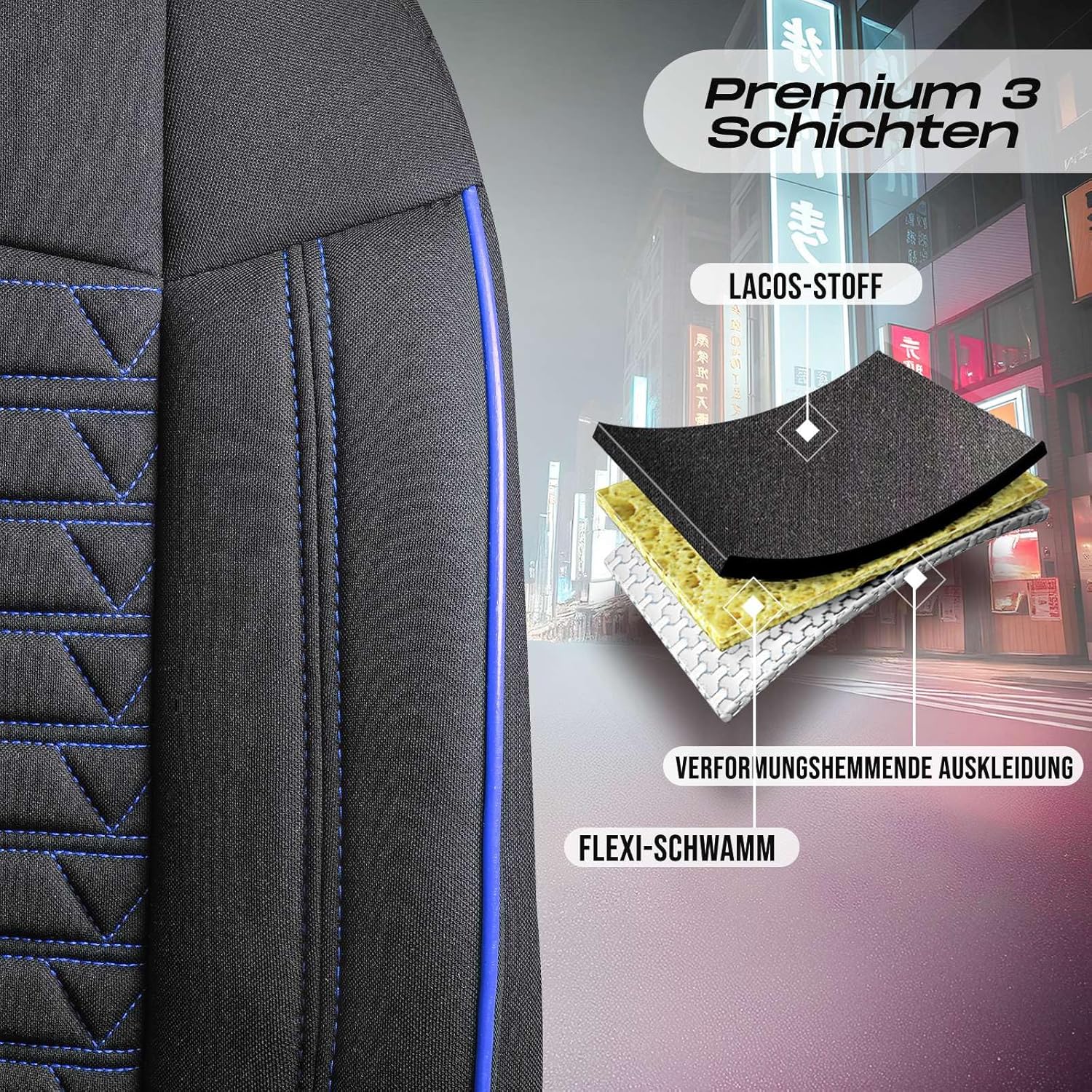 Polygon Autositzbezüge für Volvo S80, Lacoste-Stoff